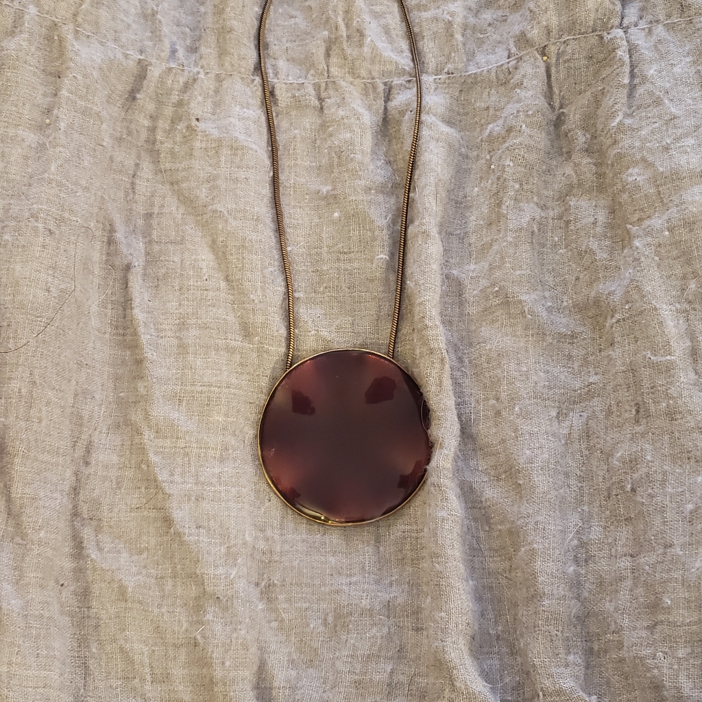 Pilgrim Maroon Circular Necklace 12-15 19$
